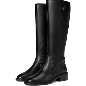 Cole Haan Silvans Black Tall Women's Riding Boots, Premium Leather
